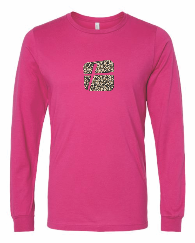 Leopard Berry Pink LS Tee